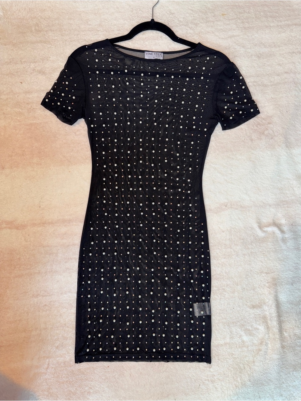 Vine Tree USA Pearl Studded Mini Dress